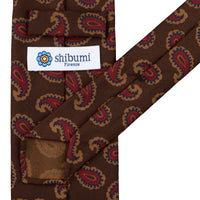 Copper Madder Silk Tie - Brown - Hand-Rolled