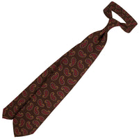 Copper Madder Silk Tie - Brown - Hand-Rolled