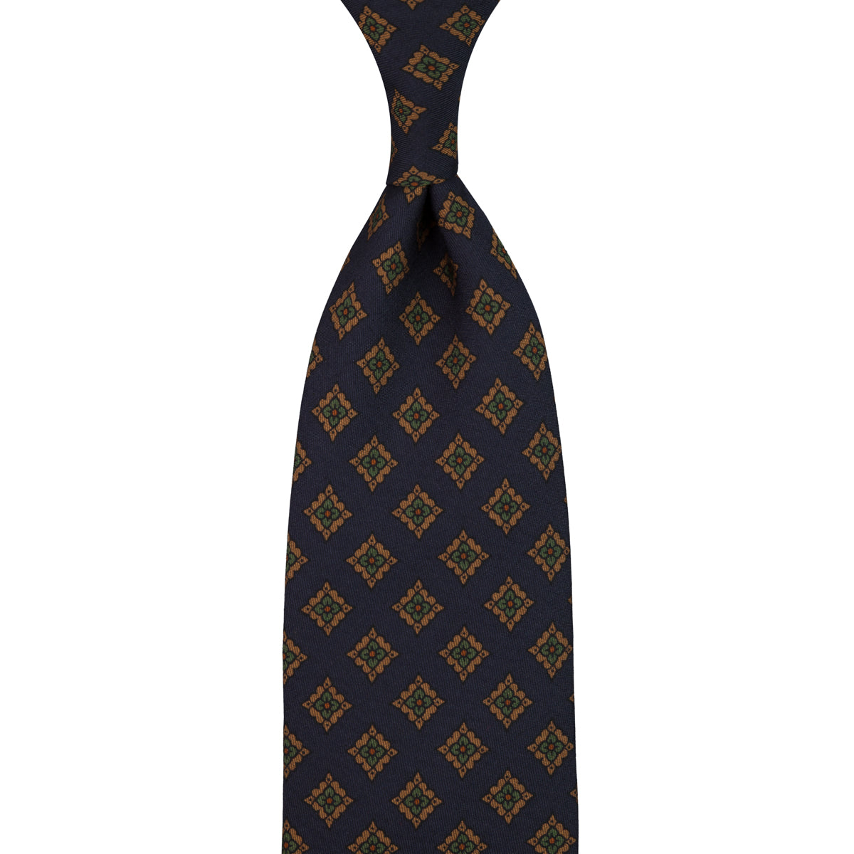 Copper Madder Silk Tie - Navy - Hand-Rolled