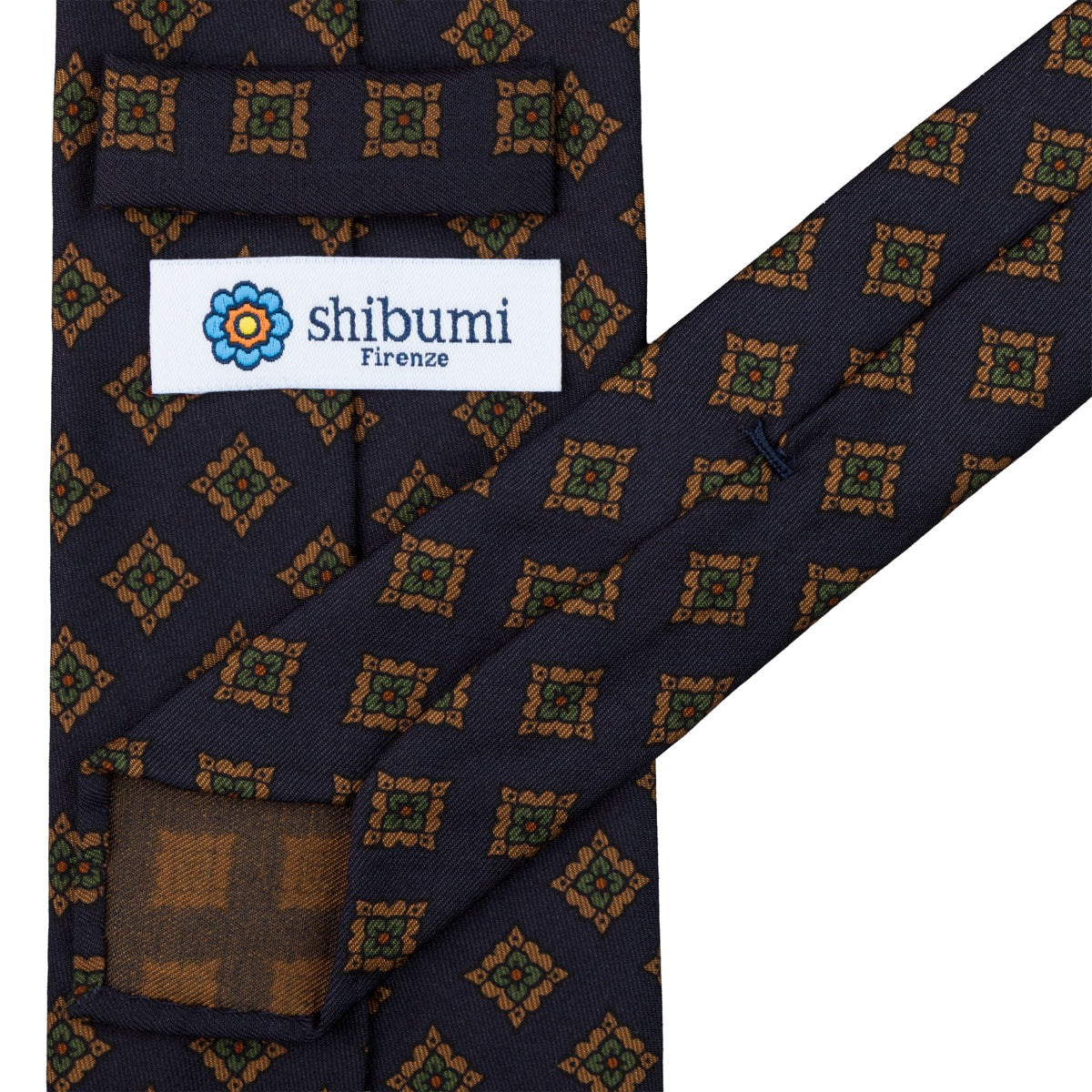 Copper Madder Silk Tie - Navy - Hand-Rolled