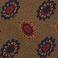 Copper Madder Silk Tie - Olive - Hand-Rolled