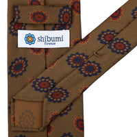 Copper Madder Silk Tie - Olive - Hand-Rolled