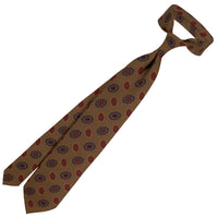 Copper Madder Silk Tie - Olive - Hand-Rolled