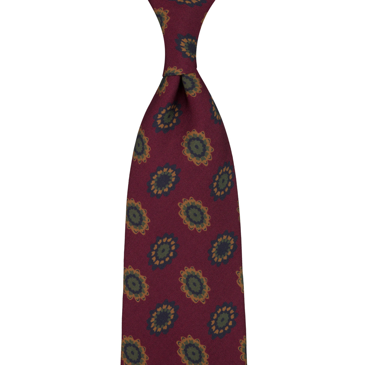Copper Madder Silk Tie - Burgundy - Hand-Rolled