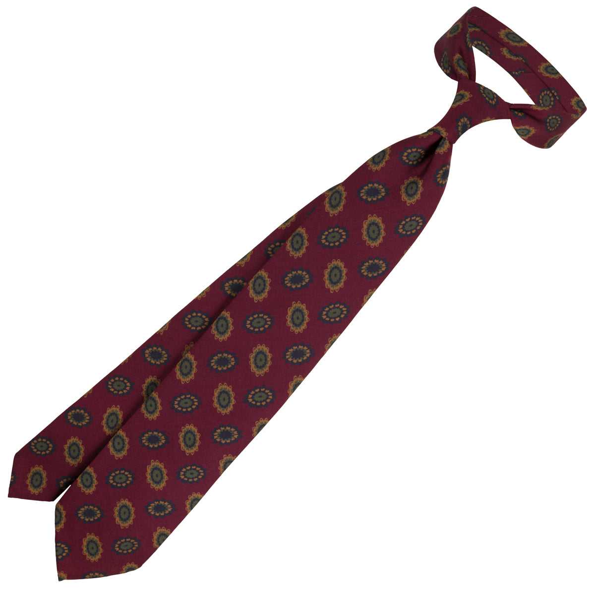 Copper Madder Silk Tie - Burgundy - Hand-Rolled