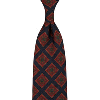 Copper Madder Silk Tie - Midnight - Hand-Rolled