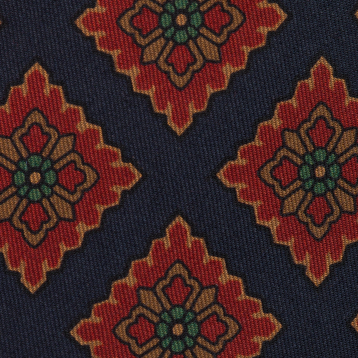Copper Madder Silk Tie - Midnight - Hand-Rolled