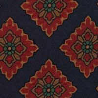 Copper Madder Silk Tie - Midnight - Hand-Rolled