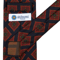 Copper Madder Silk Tie - Midnight - Hand-Rolled