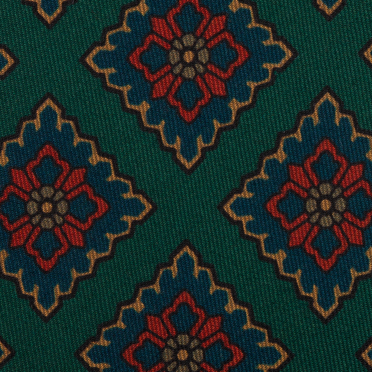 Copper Madder Silk Tie - Forest - Hand-Rolled