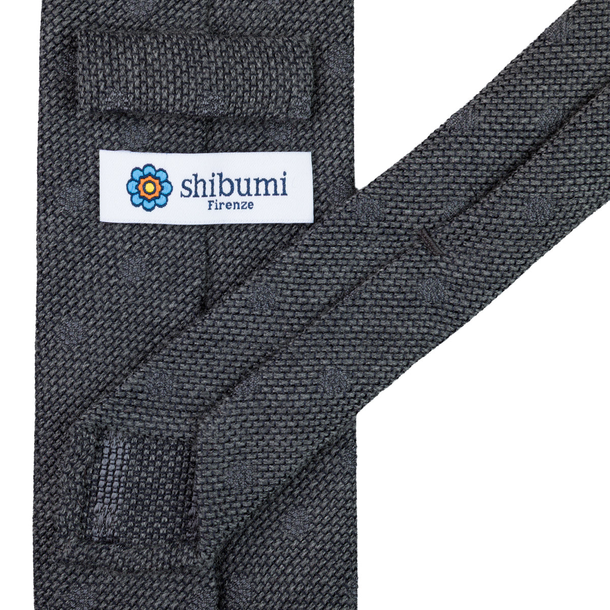 Floral Cashmere / Silk Grenadine Tie - Grey Shadow