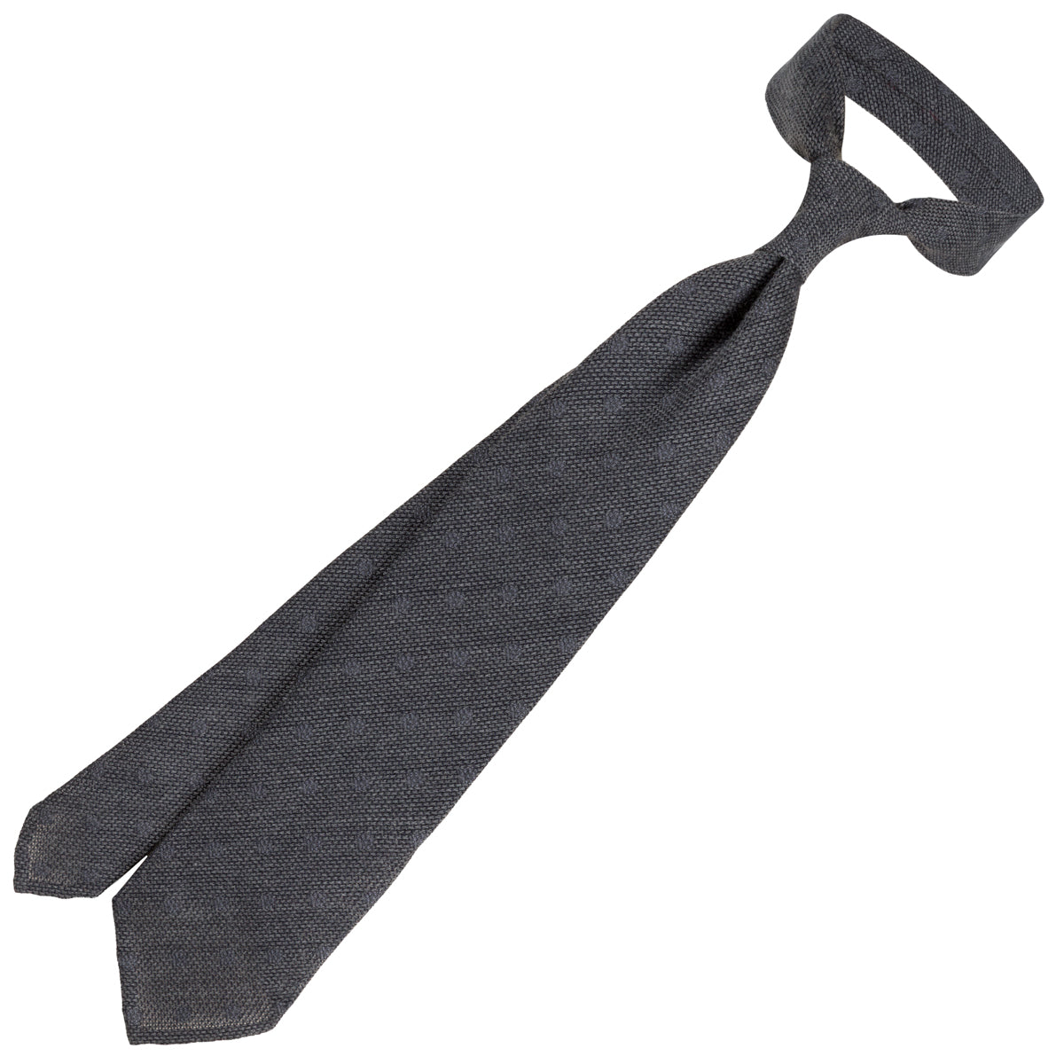 Floral Cashmere / Silk Grenadine Tie - Grey Shadow