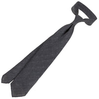 Floral Cashmere / Silk Grenadine Tie - Grey Shadow