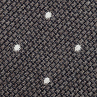 Dotted Wool/Silk Grenadine Tie - Taupe - Hand-Rolled