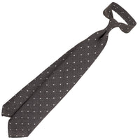 Dotted Wool/Silk Grenadine Tie - Taupe - Hand-Rolled