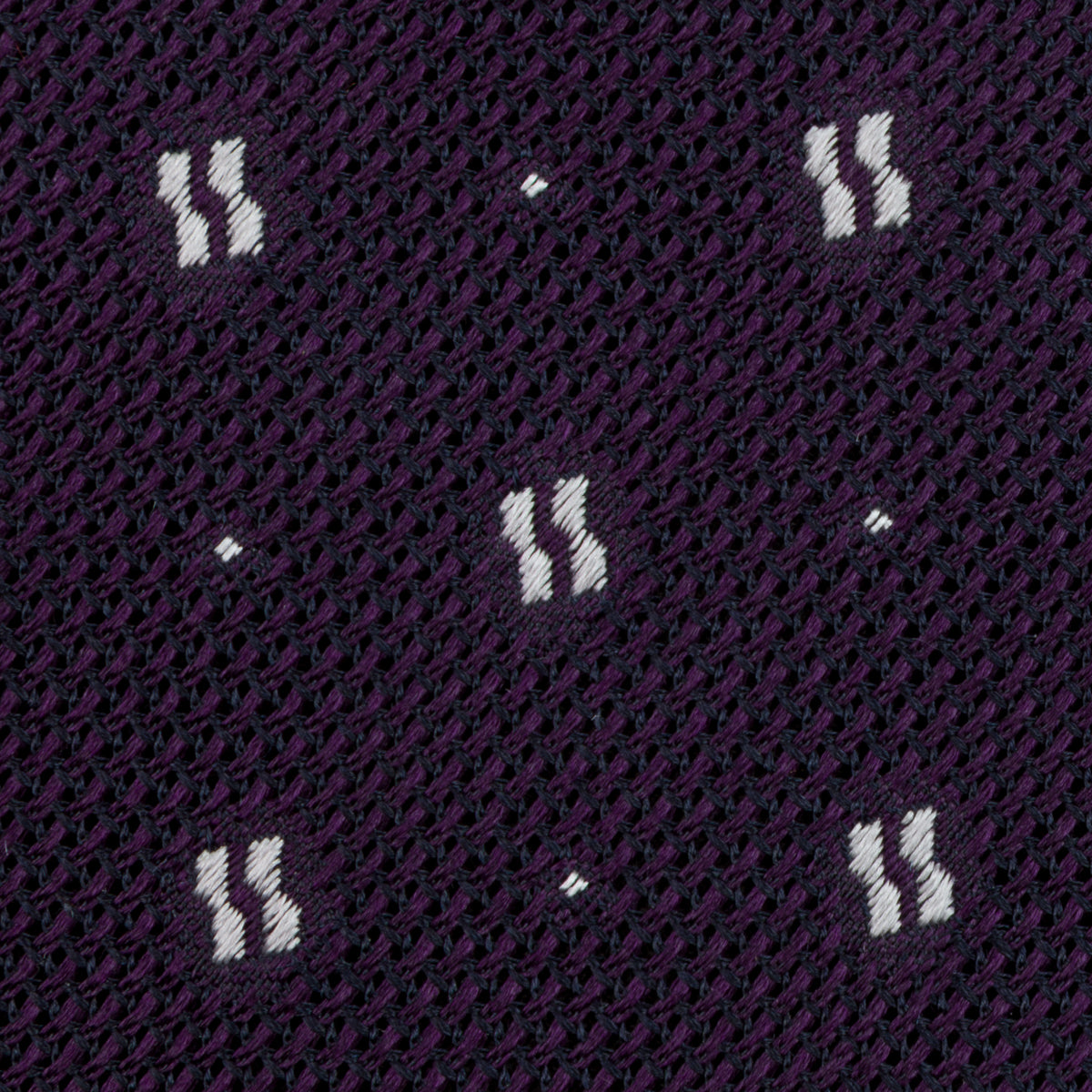 Floral Fina Grenadine Silk Tie - Eggplant - Hand-Rolled