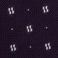 Floral Fina Grenadine Silk Tie - Eggplant - Hand-Rolled
