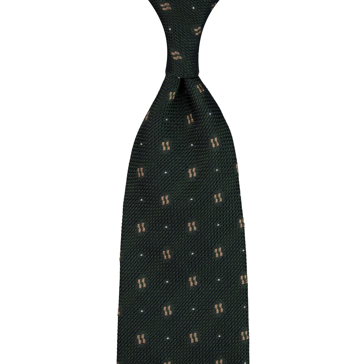 Floral Fina Grenadine Silk Tie - Forest - Hand-Rolled