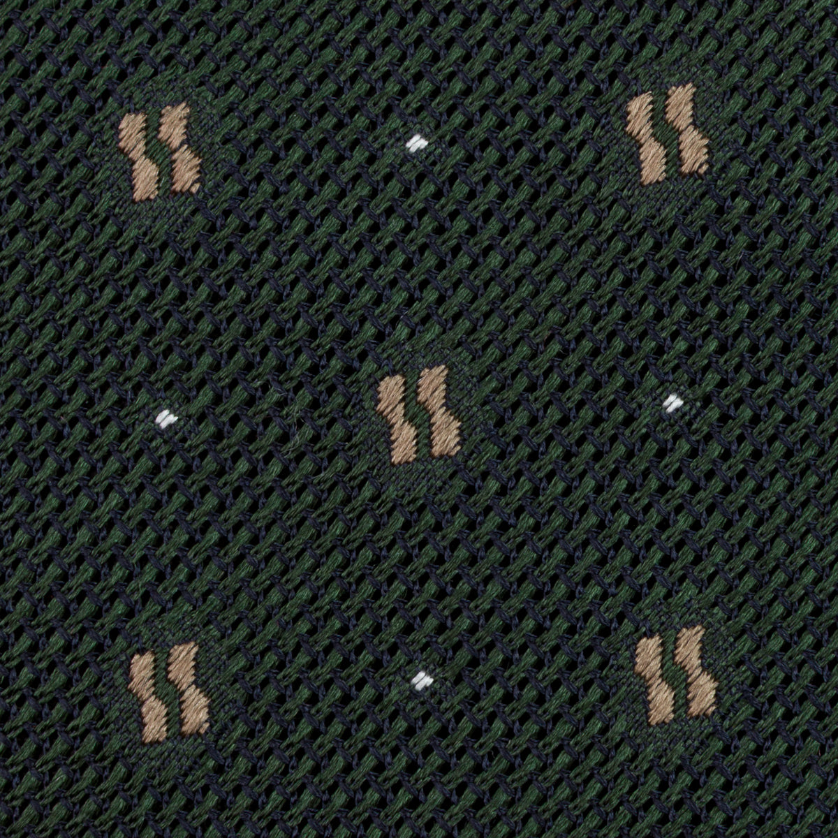 Floral Fina Grenadine Silk Tie - Forest - Hand-Rolled