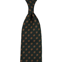 Floral Fina Grenadine Silk Tie - Forest - Hand-Rolled