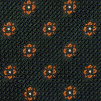 Floral Fina Grenadine Silk Tie - Forest - Hand-Rolled