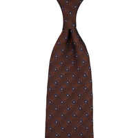 Floral Fina Grenadine Silk Tie - Copper - Hand-Rolled