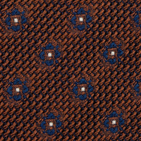 Floral Fina Grenadine Silk Tie - Copper - Hand-Rolled