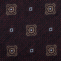 Floral Fina Grenadine Silk Tie - Espresso - Hand-Rolled
