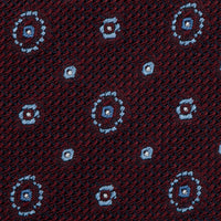 Floral Fina Grenadine Silk Tie - Burgundy - Hand-Rolled
