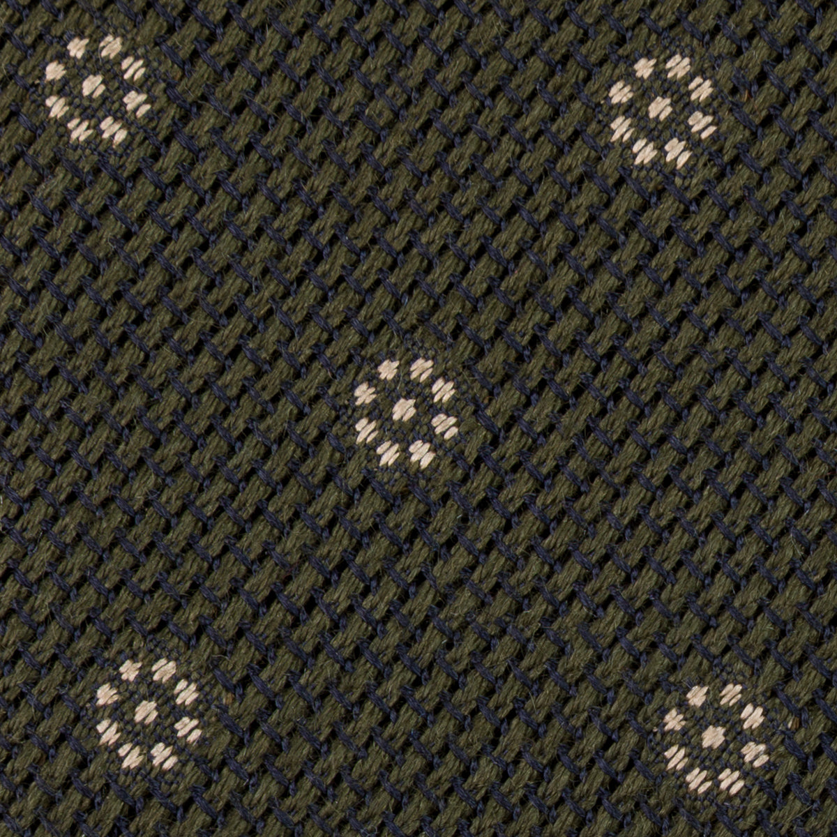 Floral Cashmere / Silk Fina Grenadine Tie - Dark Olive