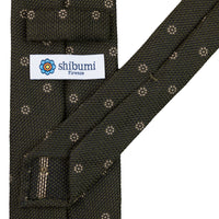 Floral Cashmere / Silk Fina Grenadine Tie - Dark Olive