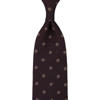 Floral Cashmere / Silk Fina Grenadine Tie - Espresso