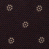 Floral Cashmere / Silk Fina Grenadine Tie - Espresso