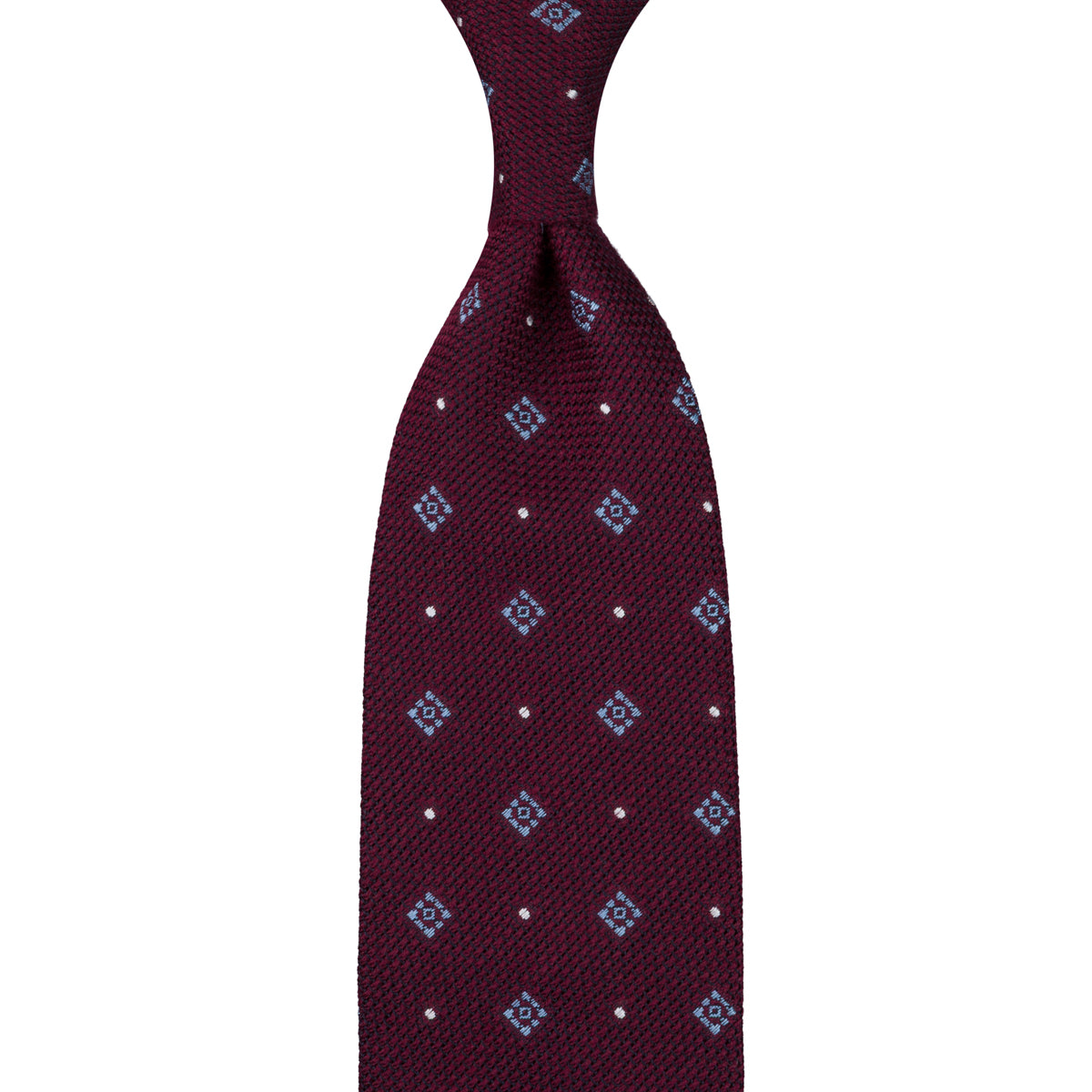 Floral Cashmere / Silk Fina Grenadine Tie - Burgundy