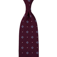 Floral Cashmere / Silk Fina Grenadine Tie - Burgundy