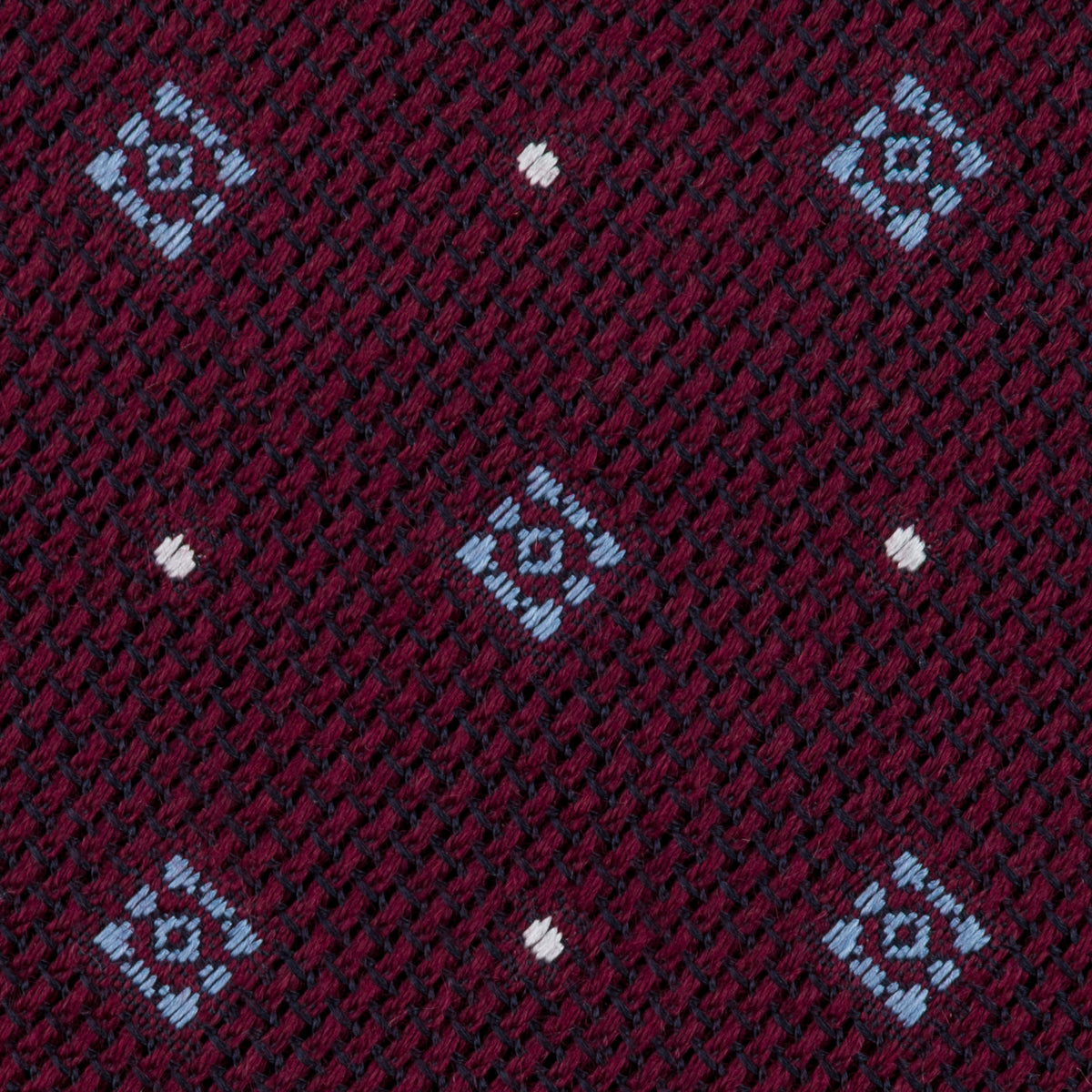 Floral Cashmere / Silk Fina Grenadine Tie - Burgundy