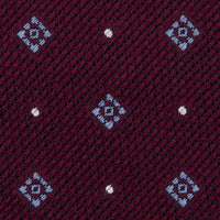 Floral Cashmere / Silk Fina Grenadine Tie - Burgundy