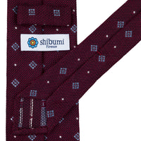 Floral Cashmere / Silk Fina Grenadine Tie - Burgundy