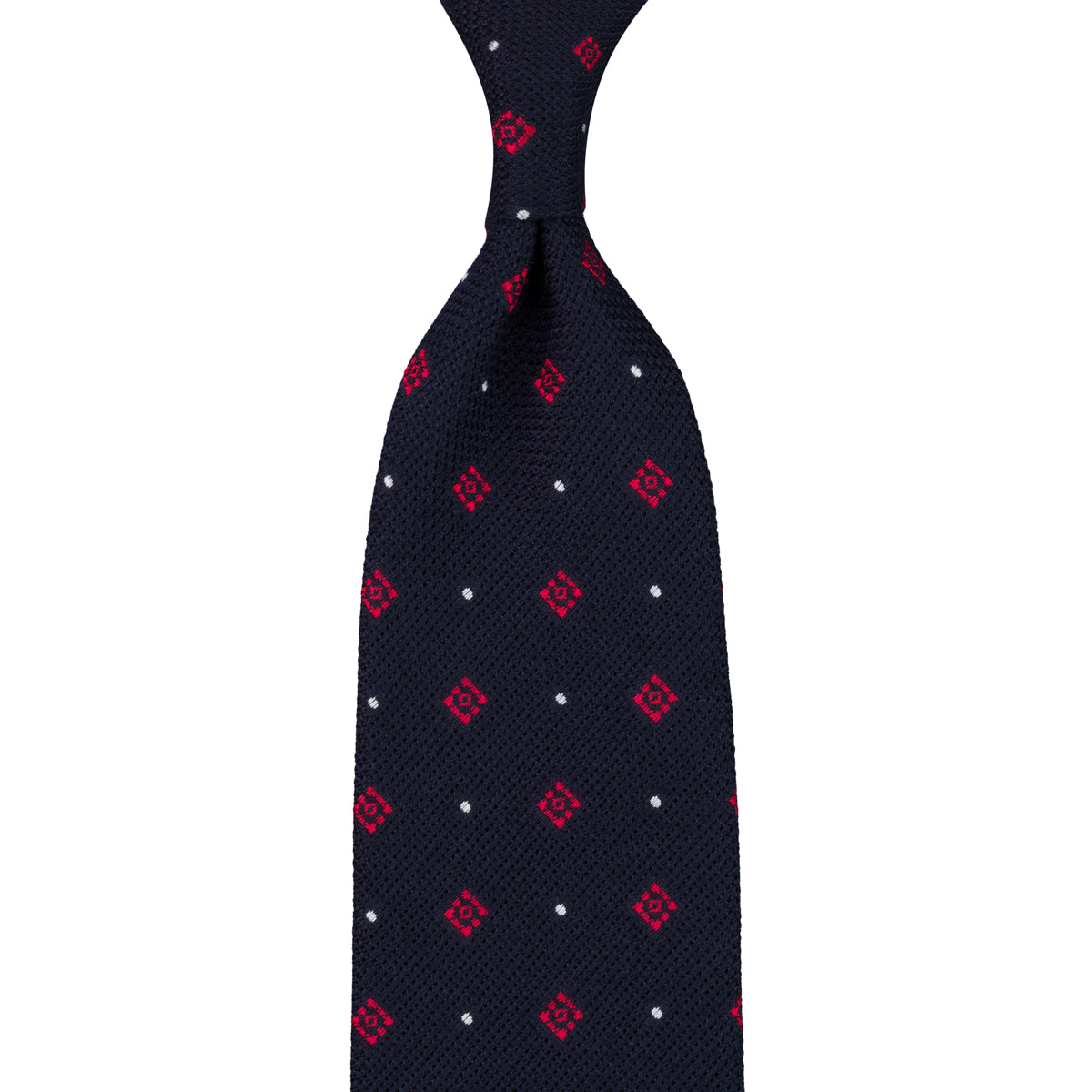 Floral Cashmere / Silk Fina Grenadine Tie - Navy
