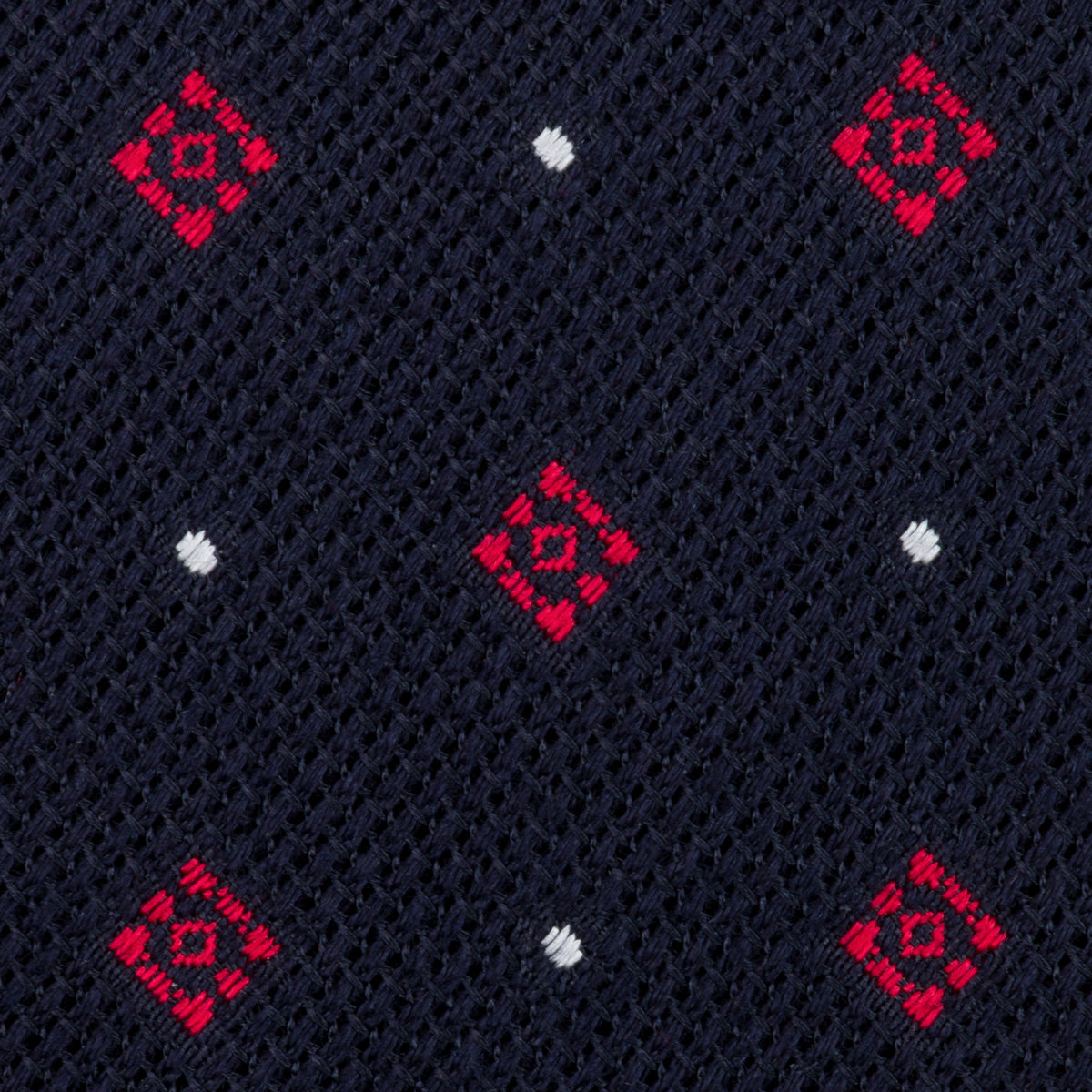 Floral Cashmere / Silk Fina Grenadine Tie - Navy