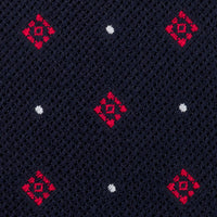 Floral Cashmere / Silk Fina Grenadine Tie - Navy