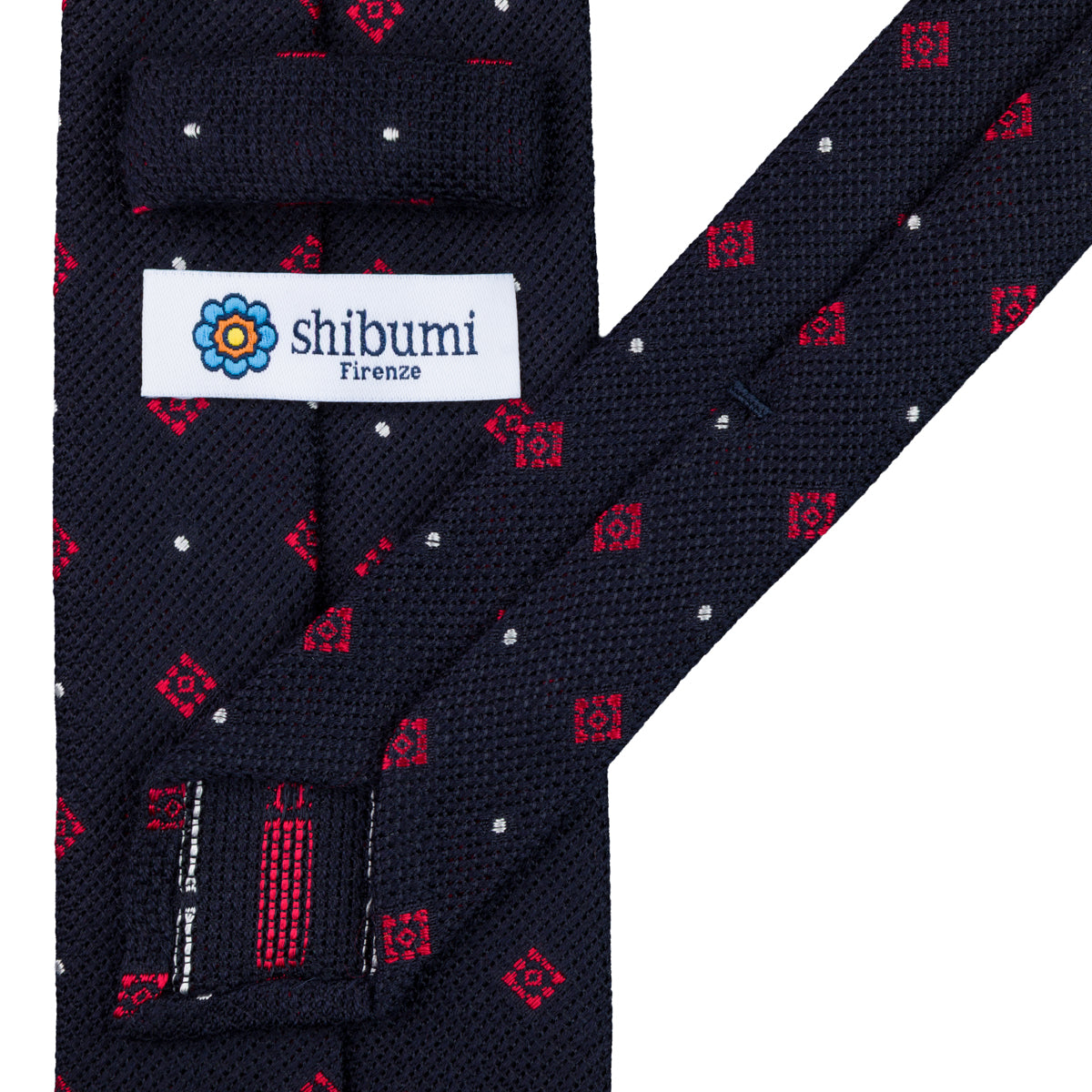 Floral Cashmere / Silk Fina Grenadine Tie - Navy