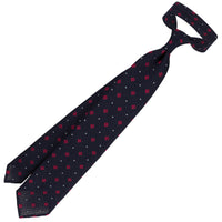 Floral Cashmere / Silk Fina Grenadine Tie - Navy