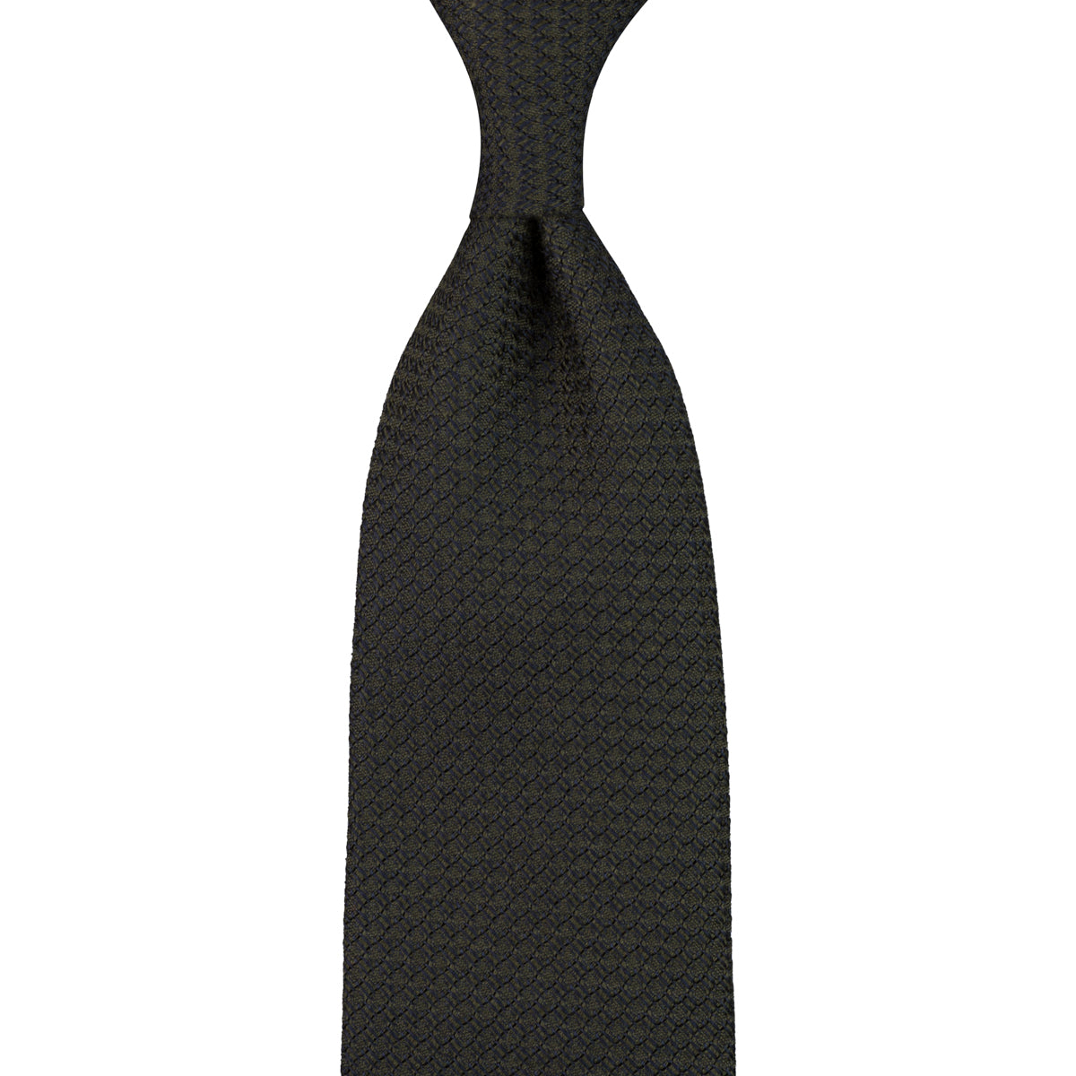 Plain Cashmere / Silk Grossa Grenadine Tie - Dark Olive