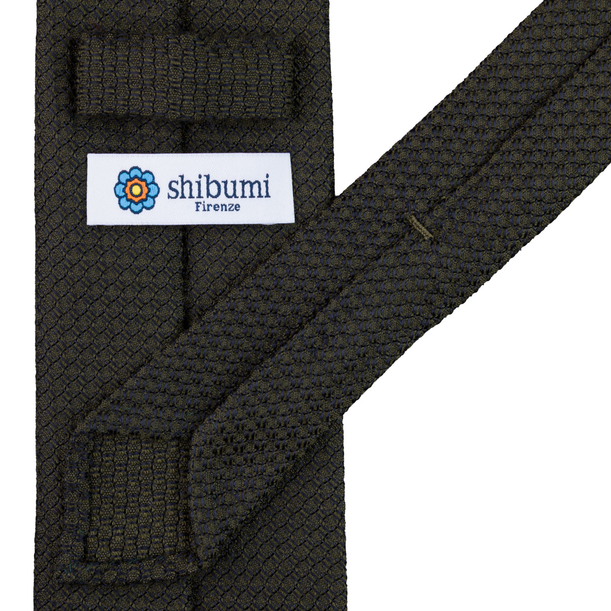 Plain Cashmere / Silk Grossa Grenadine Tie - Dark Olive