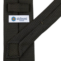 Plain Cashmere / Silk Grossa Grenadine Tie - Dark Olive