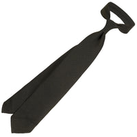 Plain Cashmere / Silk Grossa Grenadine Tie - Dark Olive