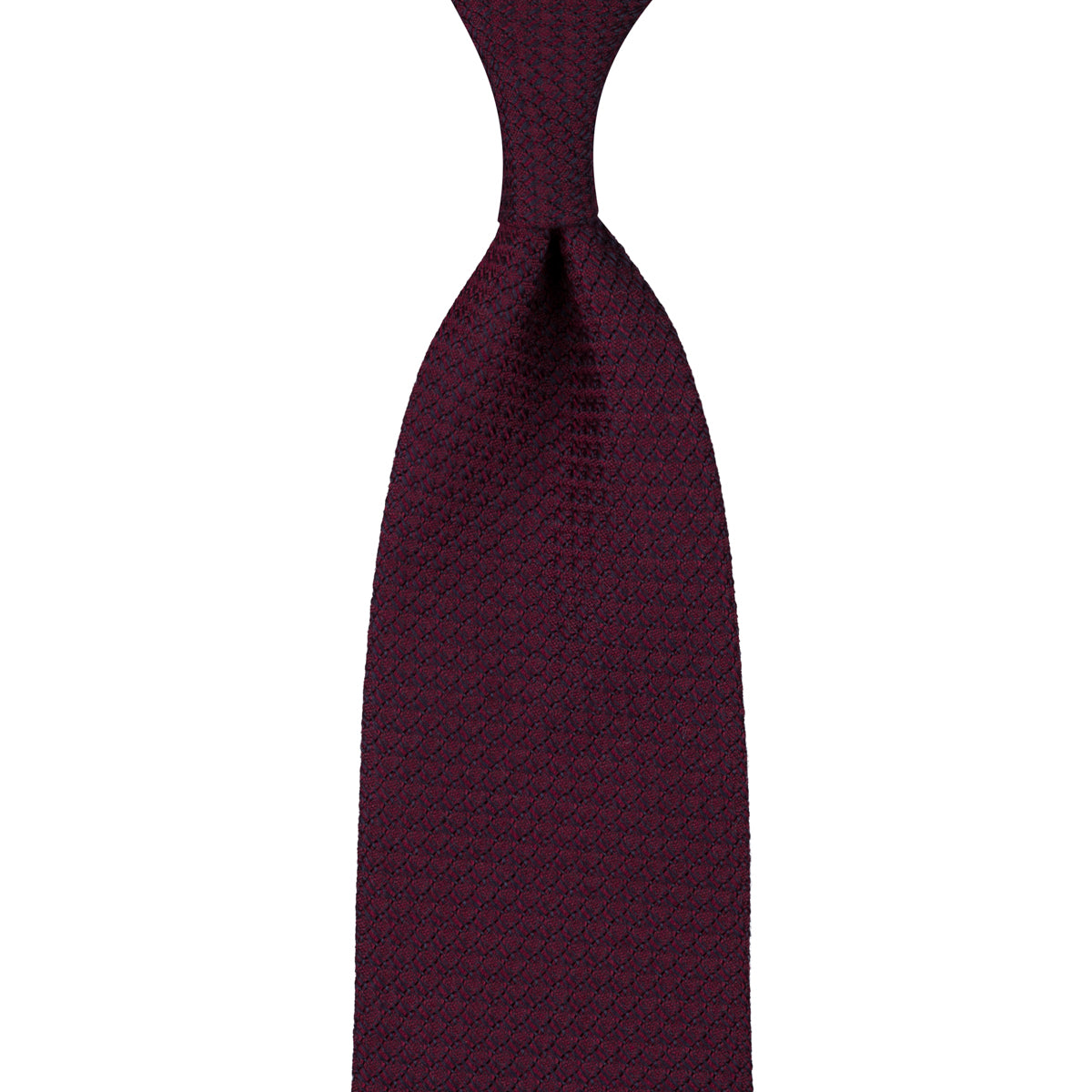 Plain Cashmere / Silk Grossa Grenadine Tie - Burgundy