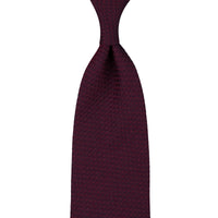 Plain Cashmere / Silk Grossa Grenadine Tie - Burgundy