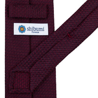 Plain Cashmere / Silk Grossa Grenadine Tie - Burgundy
